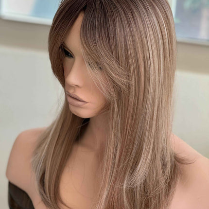 Tillstyle ombre brown topper with bangs/highlighted brown