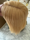 Tillstyle Human Hair Topper caramel Blonde clip in mono mesh base