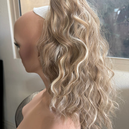 Tillstyle  ash blonde highlighted wavy clip in ponytail