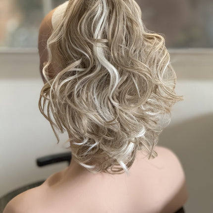 Tillstyle  white blonde /ash blonde wavy clip in ponytail