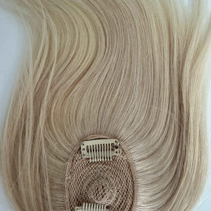 Tillstyle top hair piece 100%human hair light blonde #60clip in hair toppers for thinning crown