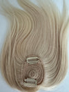 Tillstyle top hair piece 100%human hair light blonde #60clip in hair toppers for thinning crown