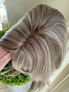 Till style brown grey highlighted hair toppers for women / bangs