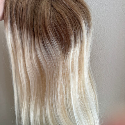 Tillstyle light blonde with dark roots hair toppers hair toppers/mono mesh base