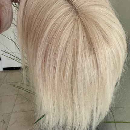 Till style white blonde 100%human remy Hair Topper for women