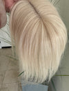 Till style white blonde 100%human remy Hair Topper for women