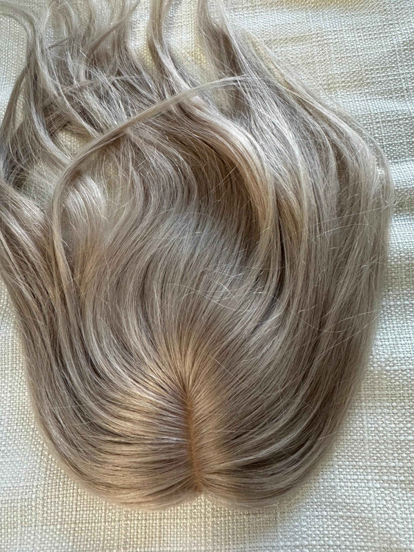 Tillstyle 100 Human hair toppers for women light grey tillstyle