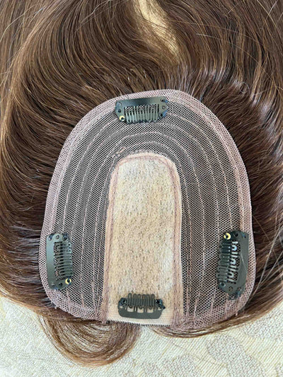 Tillstyle Human Hair for Women Dark Brown thinning crown clip in hair piece forwomen