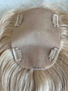 Tillstyle Human Hair Topper clip in hair piece real part Light Blonde clip in mono mesh base