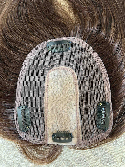 Tillstyle Human Hair for Women Dark Brown thinning crown clip in hair piece forwomen