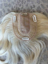 Till style human Hair Topper clip in hair piece Women Platinum Blonde