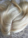 Till style human Hair Topper clip in hair piece Women Platinum Blonde