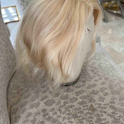Human Hair Toppers for Women real part silk base Light Blonde highliged