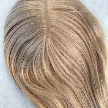 Tillstyle medium blonde Human Hair Toppers for Women Blonde Hair Mono Base