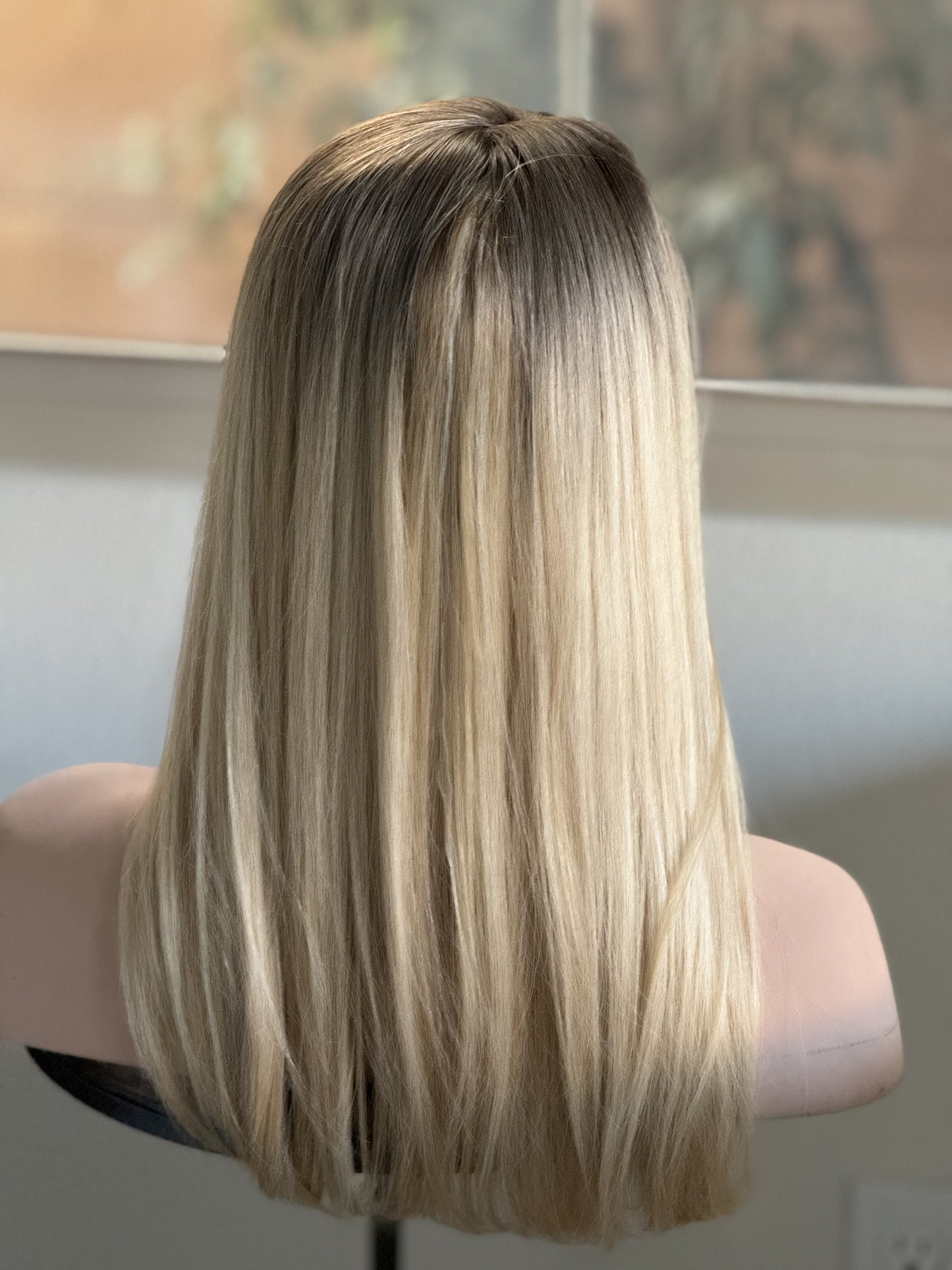 Tillstyle  blonde with ash brown roots hair toppers with bangs