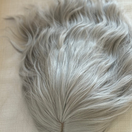 Tillstyle white grey wig for women loose body wave layered short wig bob wig premium synthetic fibre