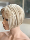 Tillstyle platinum blonde ash brown highlighted hair topper with bangs