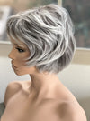 Tillstyle grey layered wig /with pale white ends /short pixy  wig