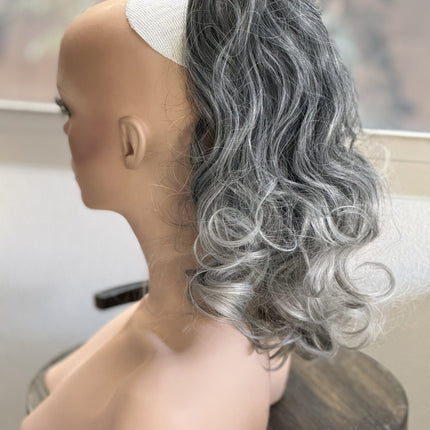 Tillstyle  grey salt and pepper clip in ponytail clip in pony tail