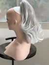 Tillstyle  light grey /white ends claw clip ponytail