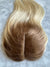 human hair topper with mono base Blonde with copper brown roots