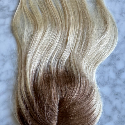 Tillstyle light blonde with dark roots hair toppers hair toppers/mono mesh base