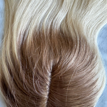 Tillstyle light blonde with dark roots hair toppers hair toppers/mono mesh base