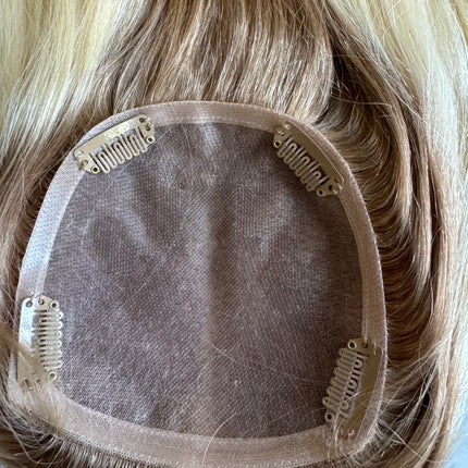 Tillstyle light blonde with dark roots hair toppers hair toppers/mono mesh base