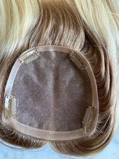 Tillstyle light blonde with dark roots hair toppers hair toppers/mono mesh base