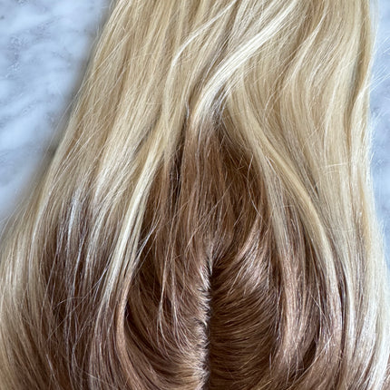 Tillstyle light blonde with dark roots hair toppers hair toppers/mono mesh base