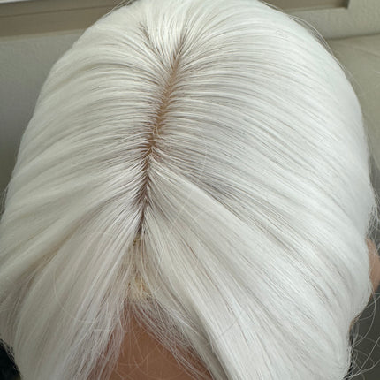 Till style  pure white hair toppers for women real part /clip in hair topper