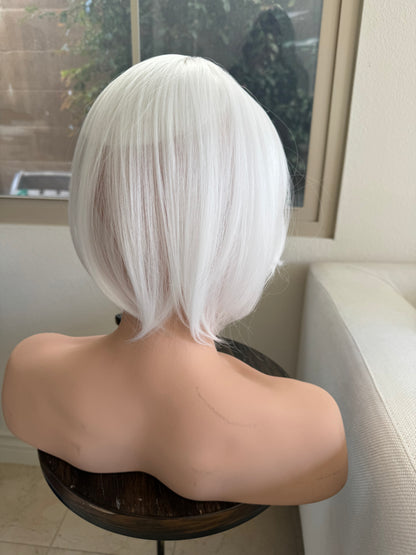 Till style  pure white hair toppers for women real part /clip in hair topper