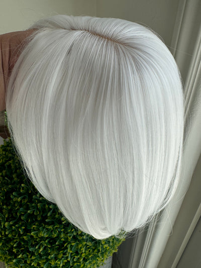 Till style  pure white hair toppers for women real part /clip in topper