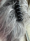 Tillstyle light silver grey salt and pepper clip in ponytail