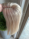Tillstylehuman hair topper with mono base platinum Blonde highlighted