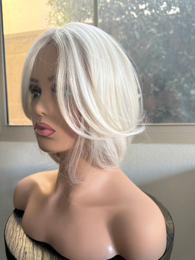 Till style creamy white hair topper ash blonde highlighted