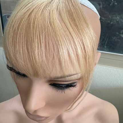 Tillstyle clip in human hair wispy bangs honey blonde