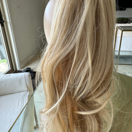 Tillstyle  light blonde with ombre highlights clip in ponytail