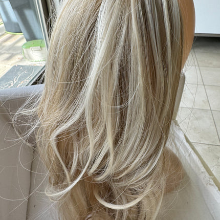 Tillstyle  light blonde with ombre highlights clip in ponytail