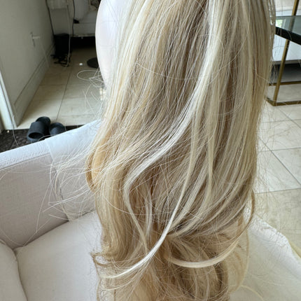 Tillstyle  light blonde with ombre highlights clip in ponytail