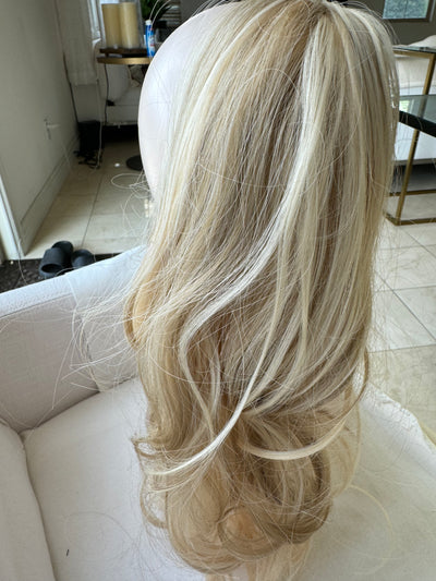 Tillstyle  light blonde with ombre highlights clip in ponytail
