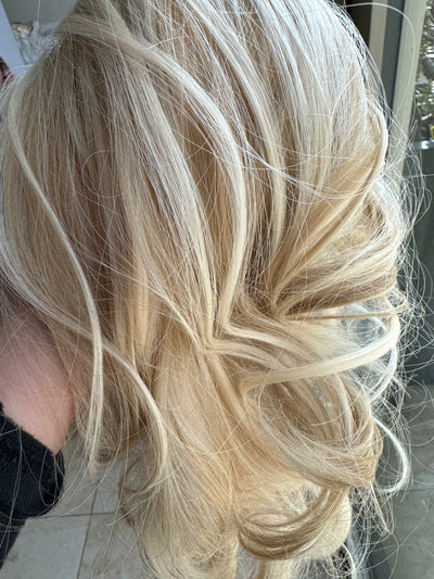 Tillstyle  light blonde with ombre highlights clip in ponytail