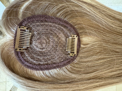 Tillstyle human hair ombre blonde hair piece / thinning crown