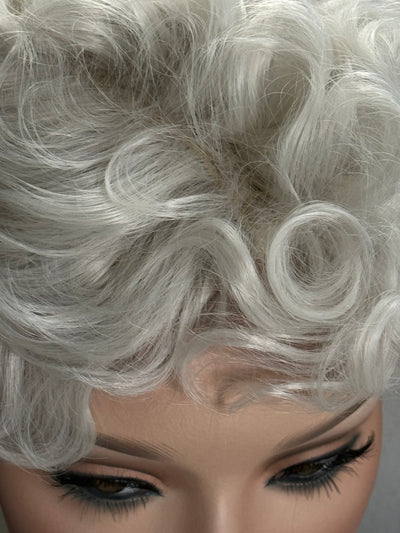 Tillstyle  pale white curly wig /short wig