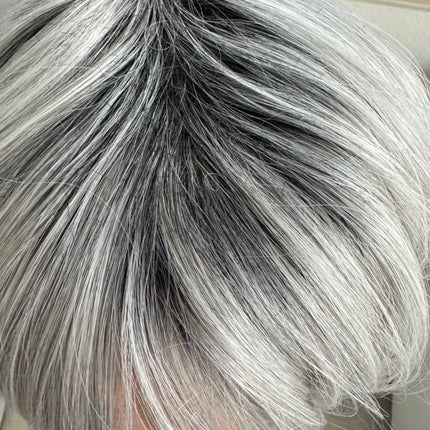 Tillstyle silver with dark roots layered wig /short wig