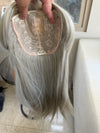 Till style  grey  hair toppers for women  with butterfly bangs