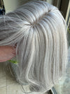 Till style white grey  hair toppers for women / layered /bangs