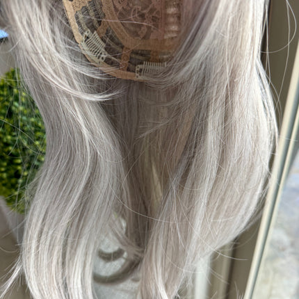 Till style white grey  hair toppers for women / layered /bangs