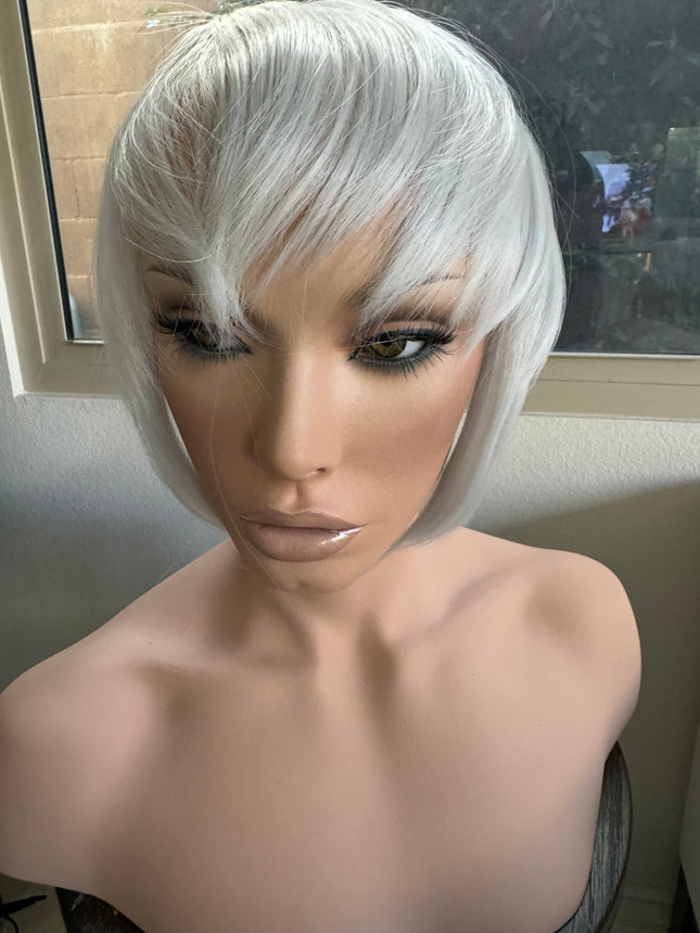 Tillstyle  white silver large clip in bangs thick bangs /thinning crown