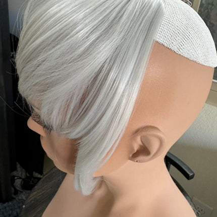 Tillstyle  white silver large clip in bangs thick bangs /thinning crown